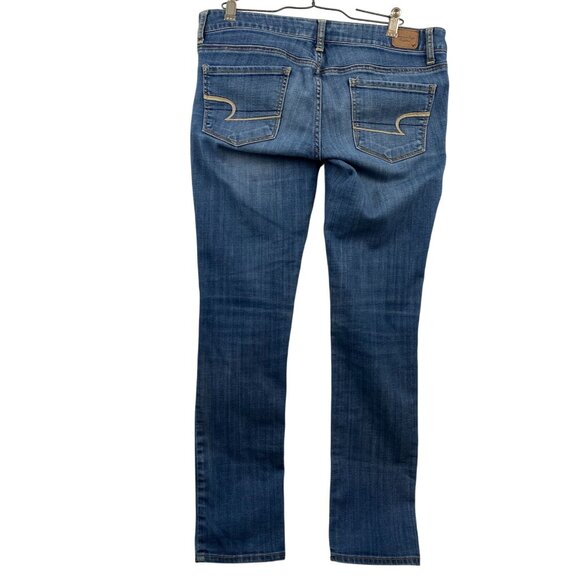 American Eagle Womens Jeans 32x29 Measured Super Stretch Skinny Blue - Picture 2 of 16